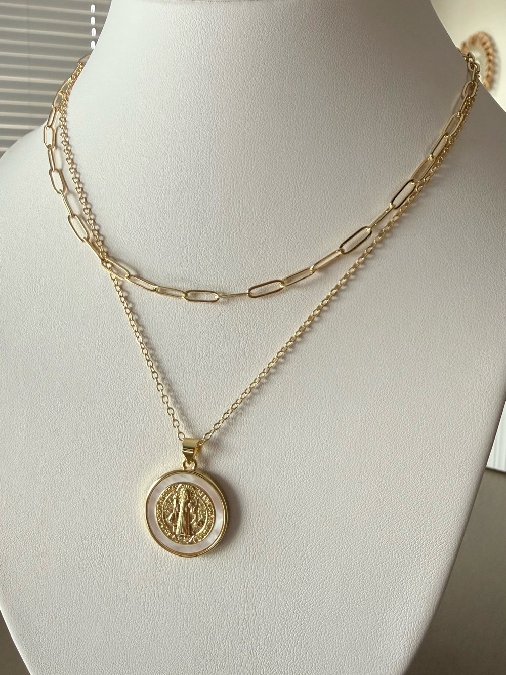 Gold Layered Coin Pendant Necklace - Women Jewelry